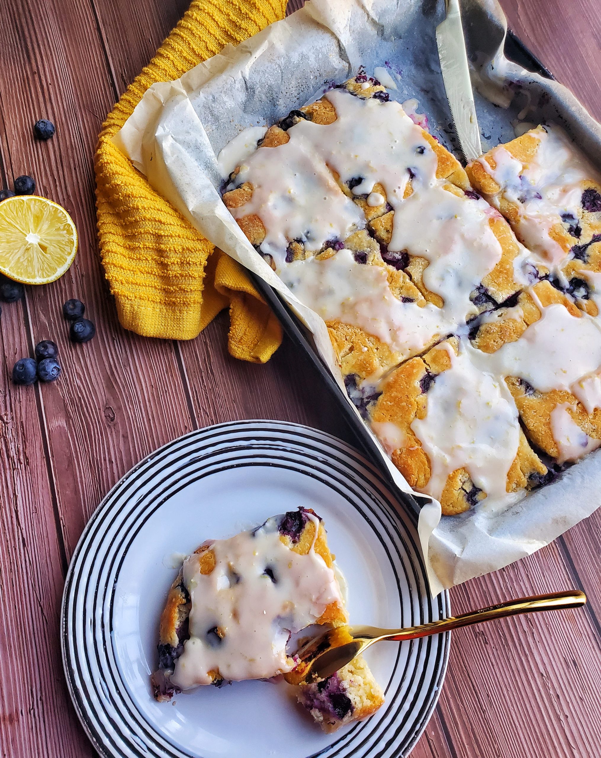 Blueberry Biscuit Bake With Lemon Glaze