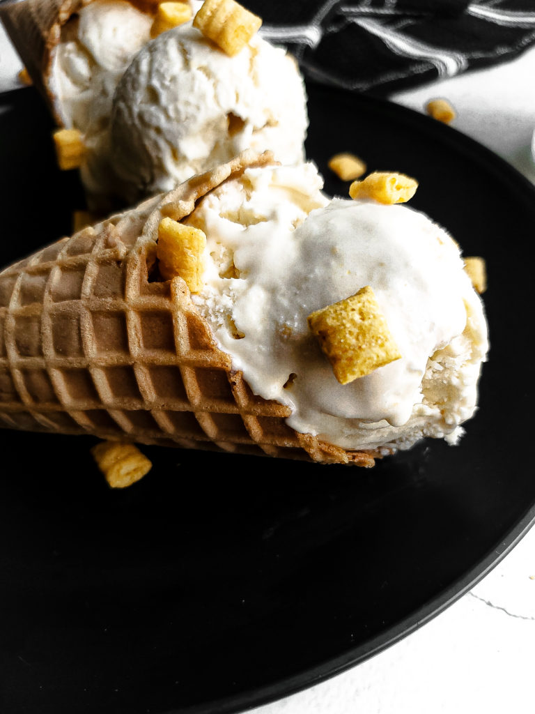 Scoops of cereal milk ice cream